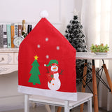 FEER SHIPPING--  Christmas Chair Covers - Red Non-Woven Fabrics Santa Claus Chair Back Covers